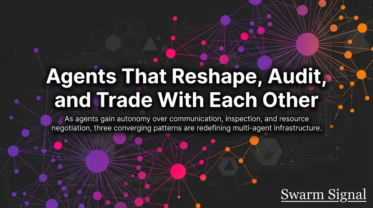 Agents That Reshape, Audit, and Trade With Each Other