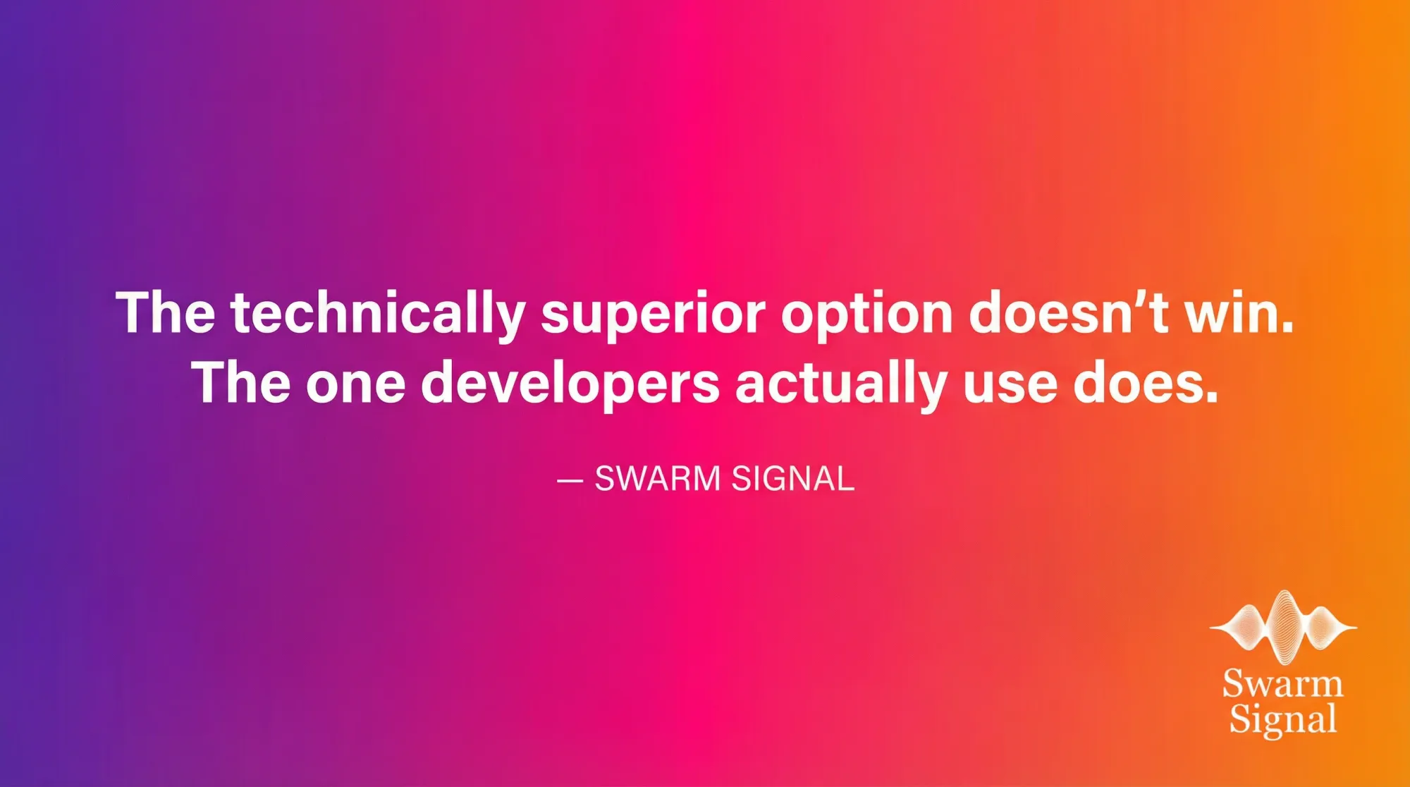 The technically superior option doesn't win.