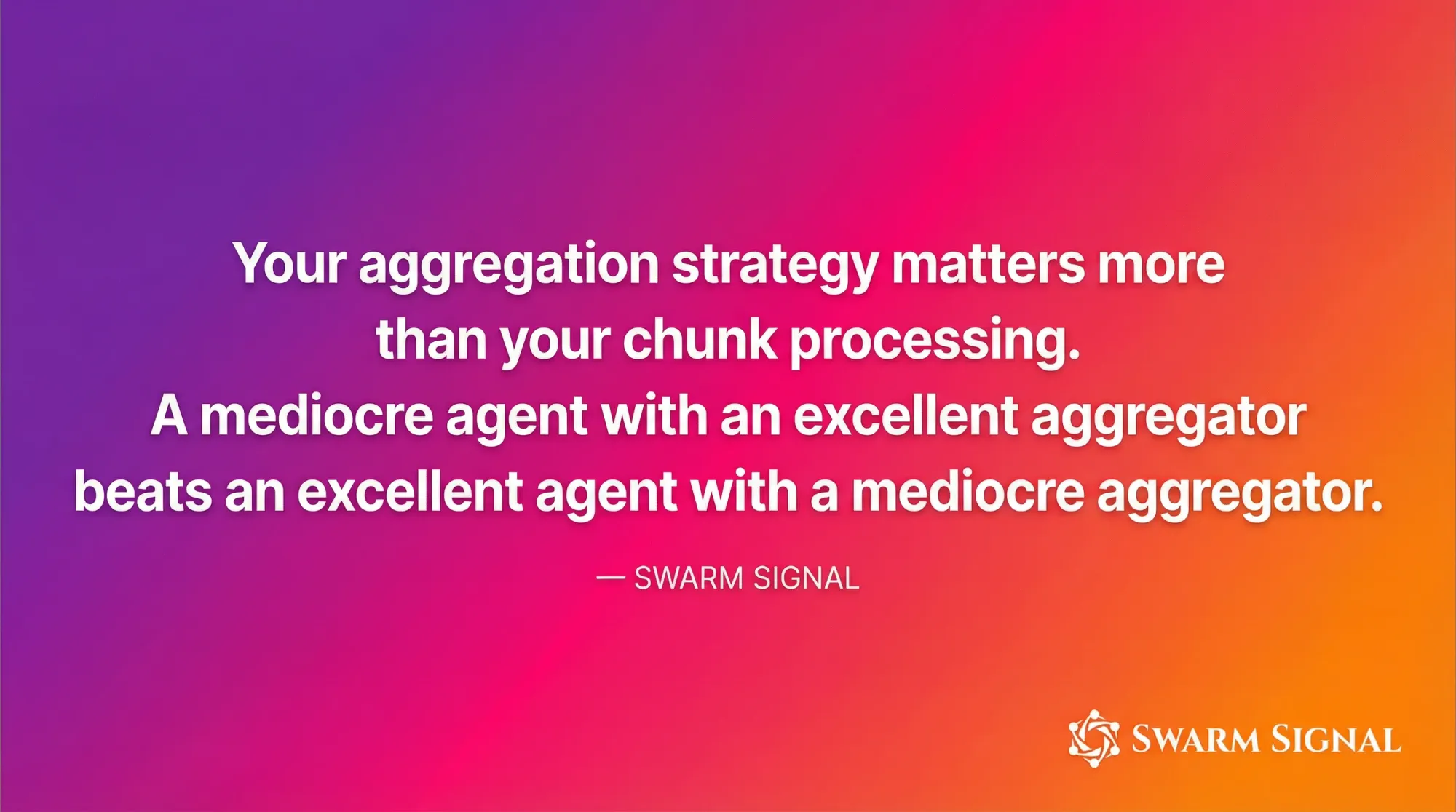 Your aggregation strategy matters more than your chunk processing.