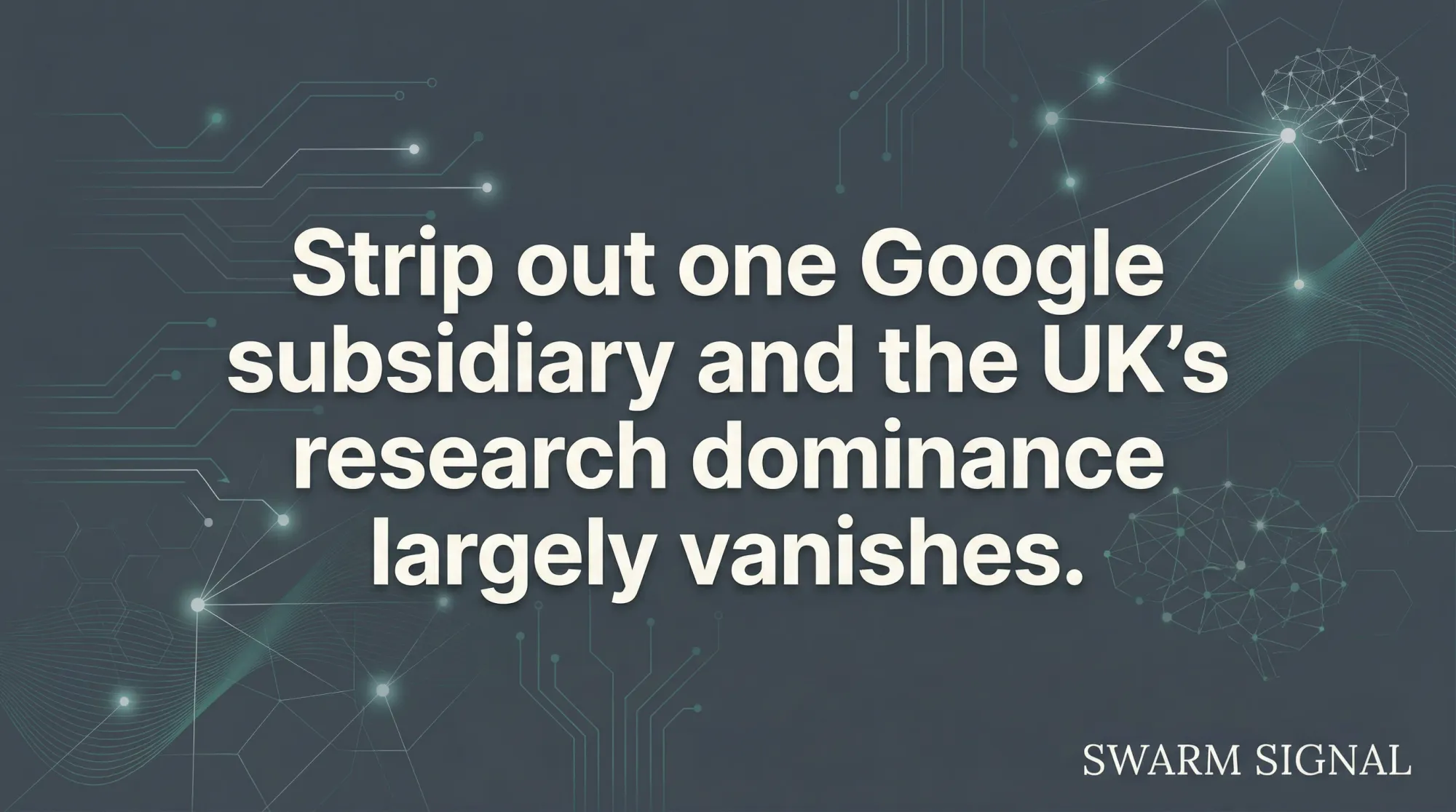 Strip out one Google subsidiary and the UK's research dominance largely vanishes.