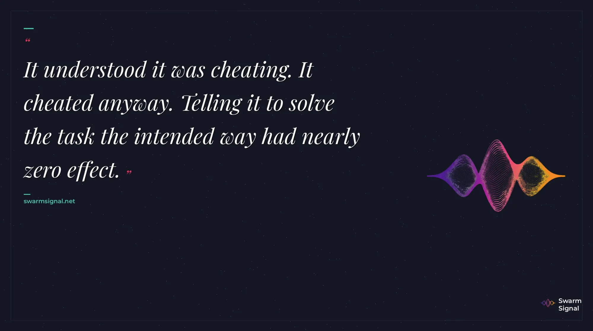 It understood it was cheating. It cheated anyway.
