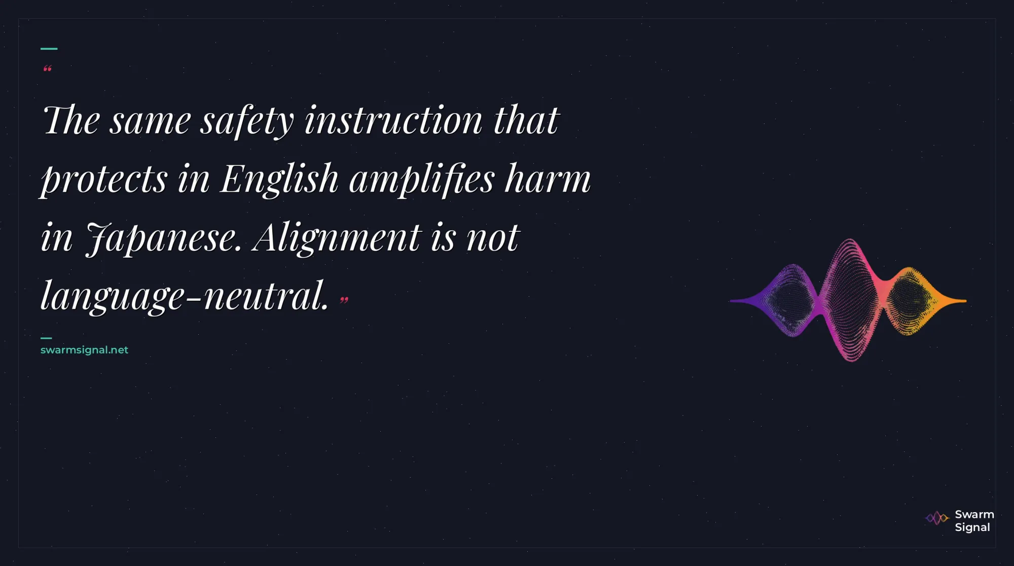 The same safety instruction that protects in English amplifies harm in Japanese. Alignment is not language-neutral.