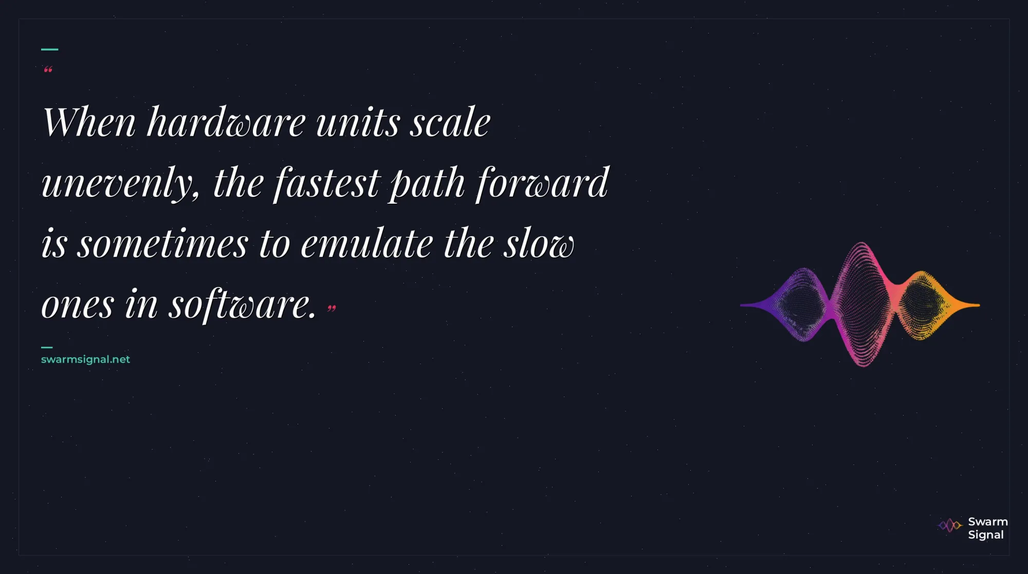 When hardware units scale unevenly, the fastest path forward is sometimes to emulate the slow ones in software.