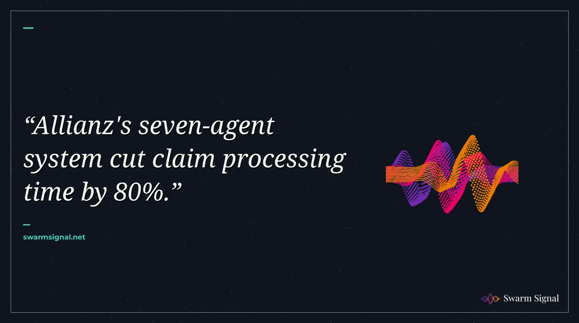 Allianz's seven-agent system cut claim processing time by 80%.
