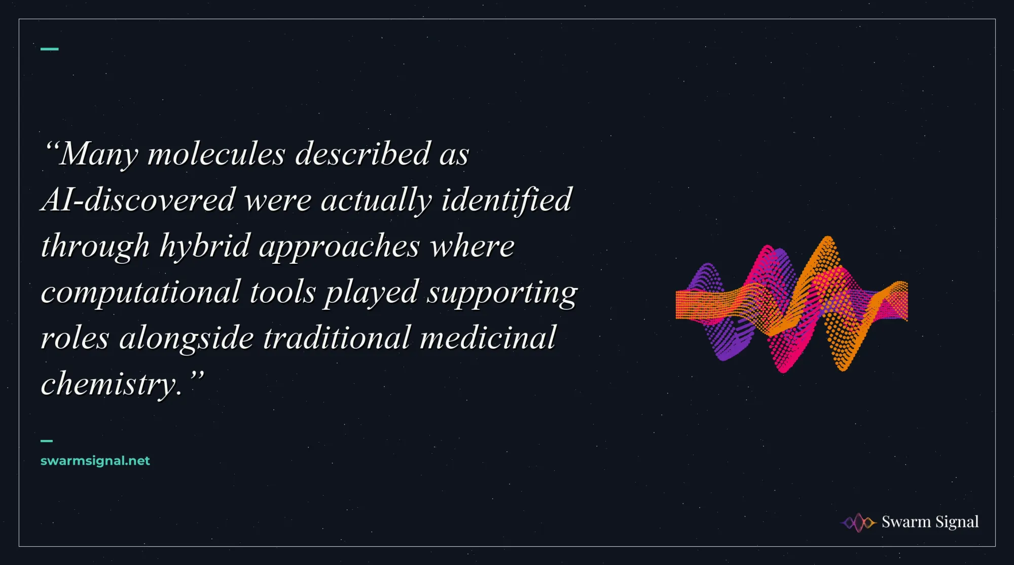 Many molecules described as AI-discovered were actually identified through hybrid approaches where computational tools played supporting roles alongside traditional medicinal chemistry.