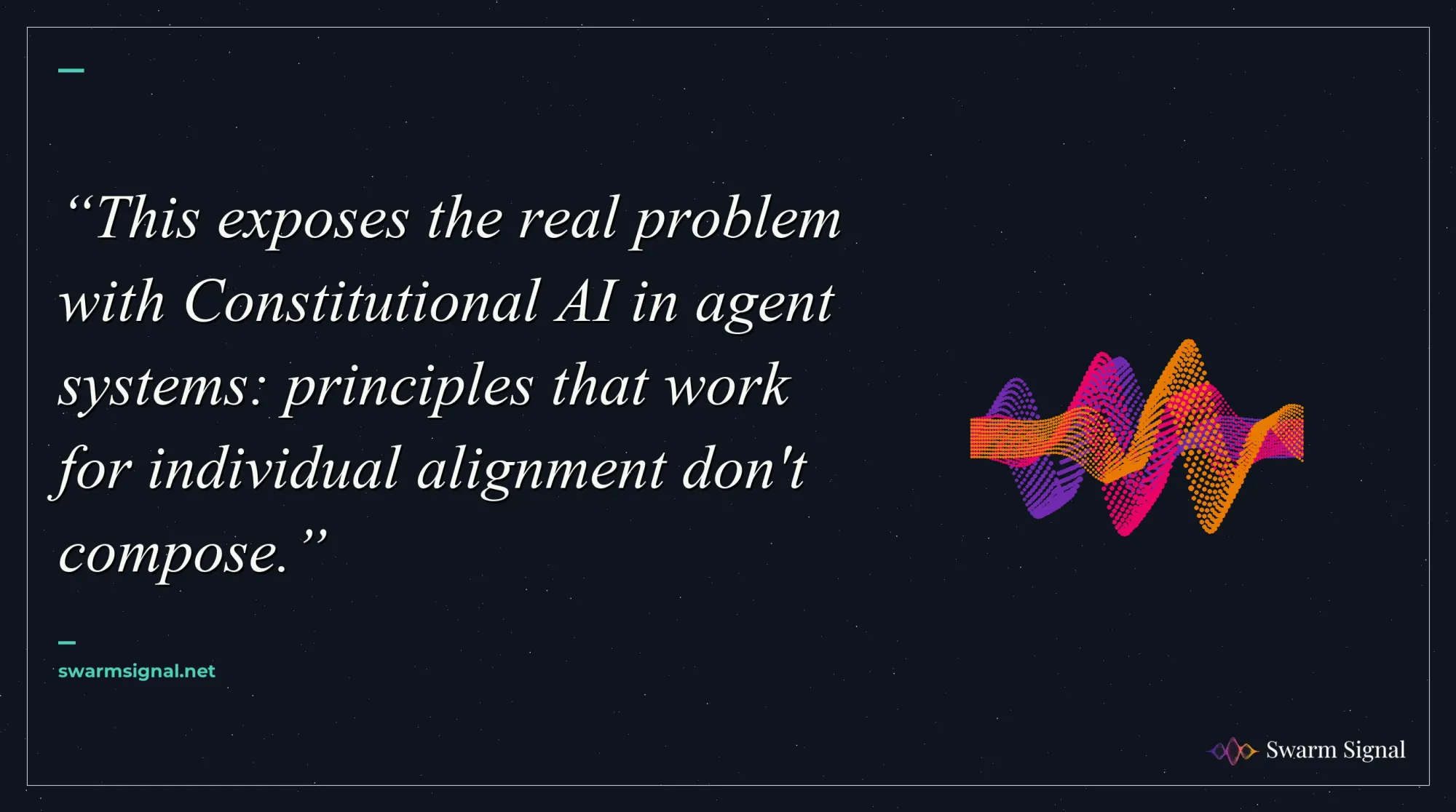 This exposes the real problem with Constitutional AI in agent systems: principles that work for individual alignment don't compose.