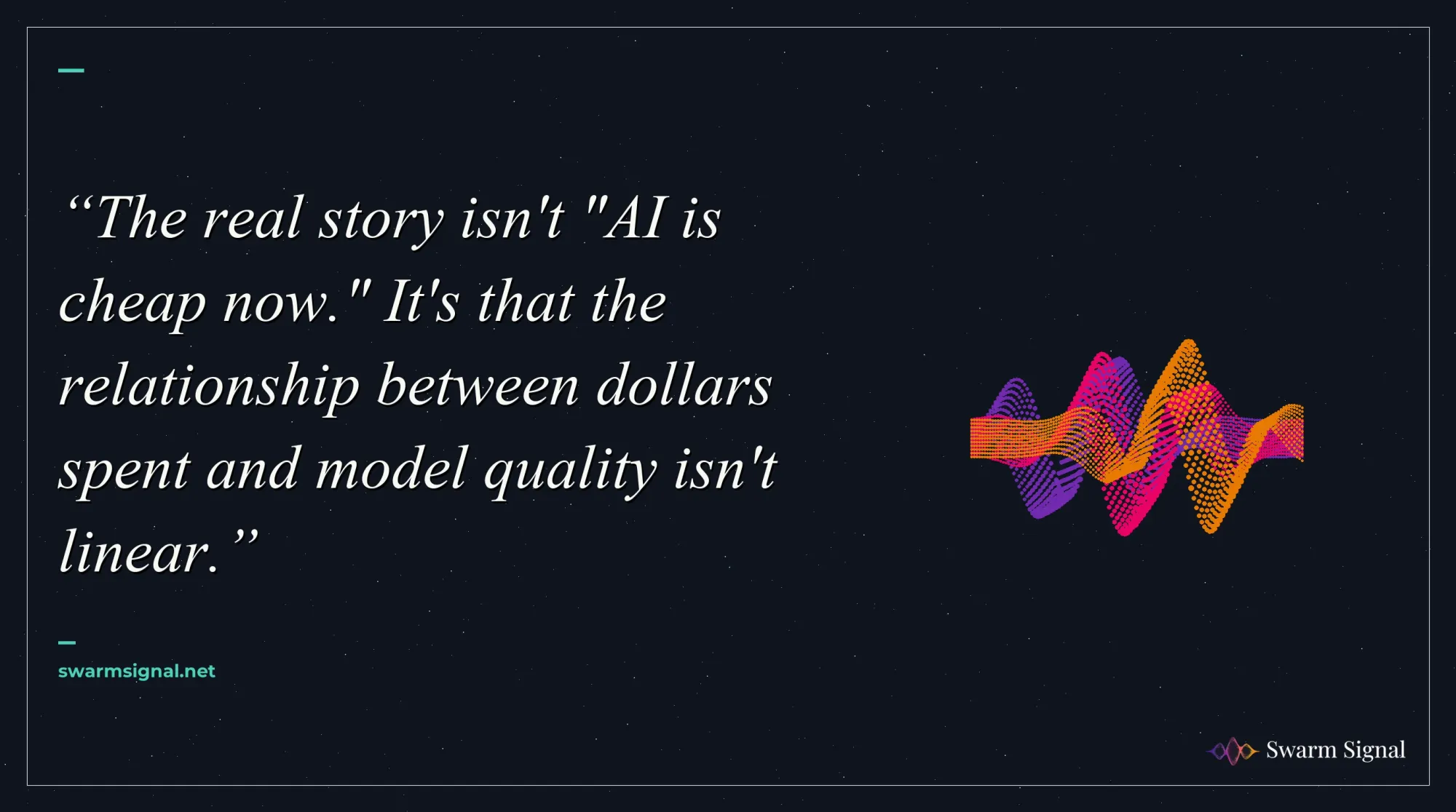 The real story isn't "AI is cheap now." It's that the relationship between dollars spent and model quality isn't linear.