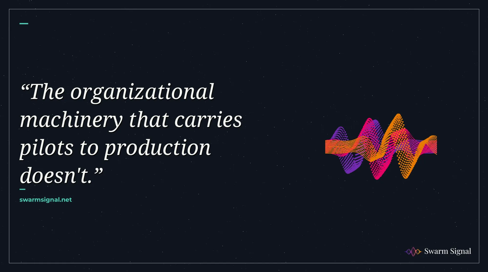 The organizational machinery that carries pilots to production doesn't.