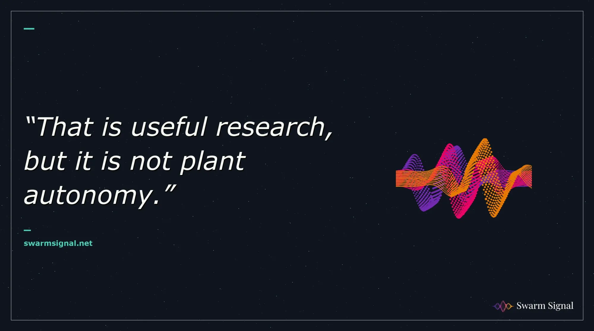 That is useful research, but it is not plant autonomy.