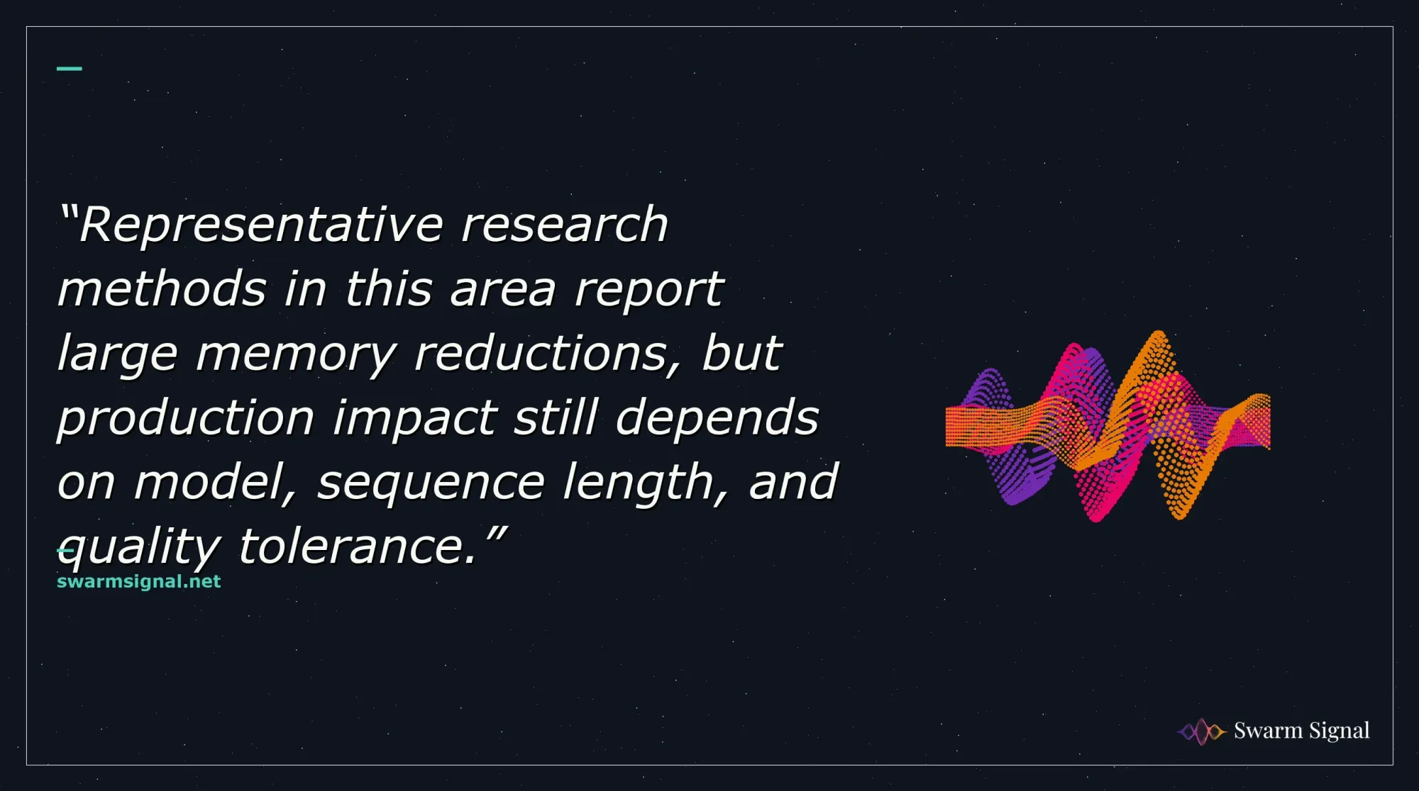 Representative research methods in this area report large memory reductions, but production impact still depends on model, sequence length, and quality tolerance.