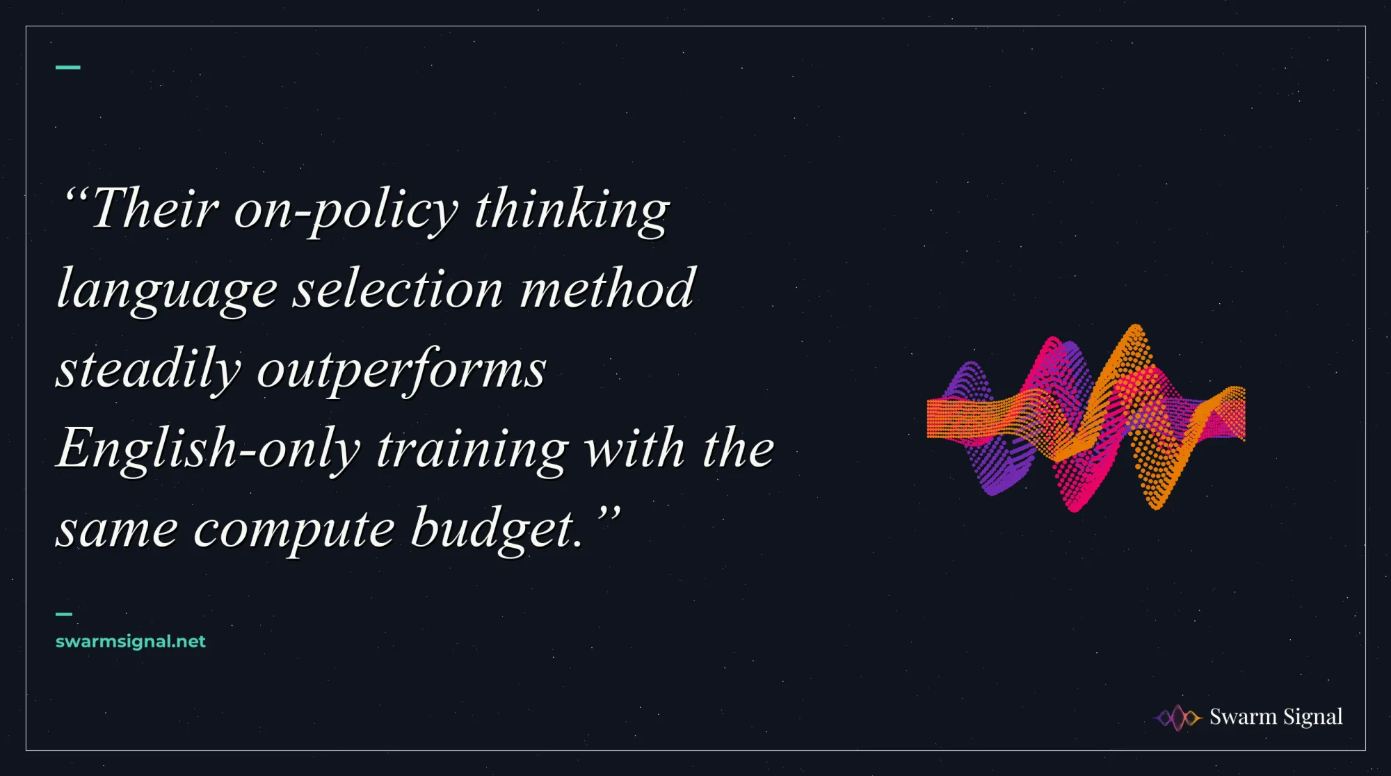 Their on-policy thinking language selection method steadily outperforms English-only training with the same compute budget.