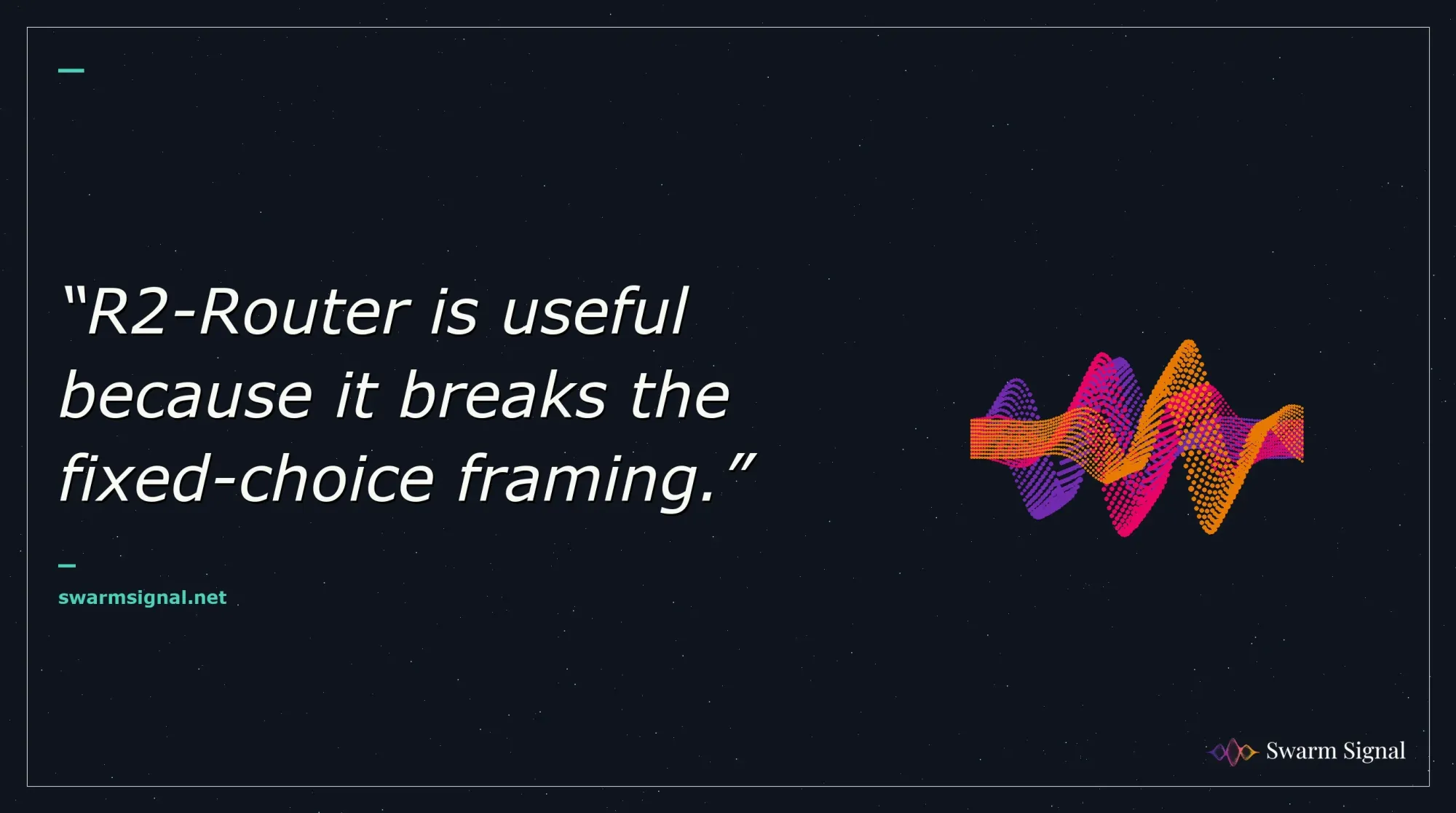 R2-Router is useful because it breaks the fixed-choice framing.