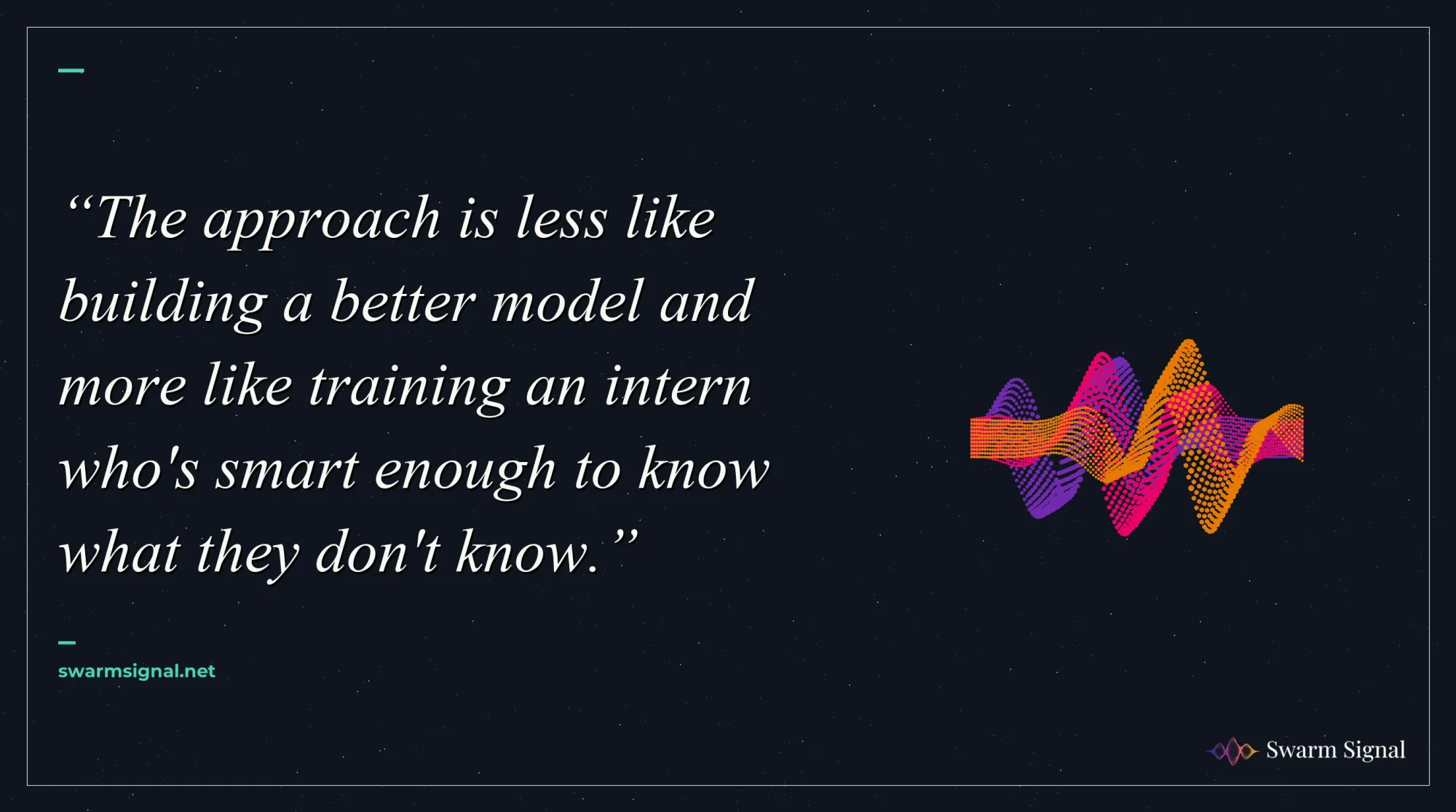 The approach is less like building a better model and more like training an intern who's smart enough to know what they don't know.