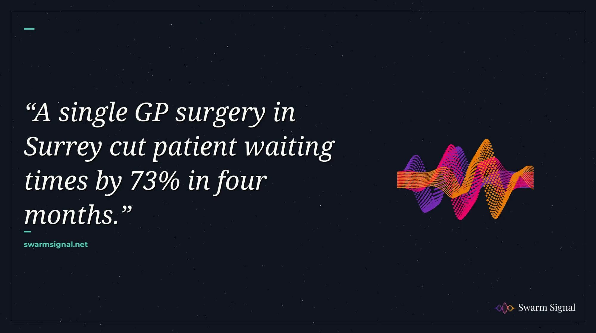 A single GP surgery in Surrey cut patient waiting times by 73% in four months.
