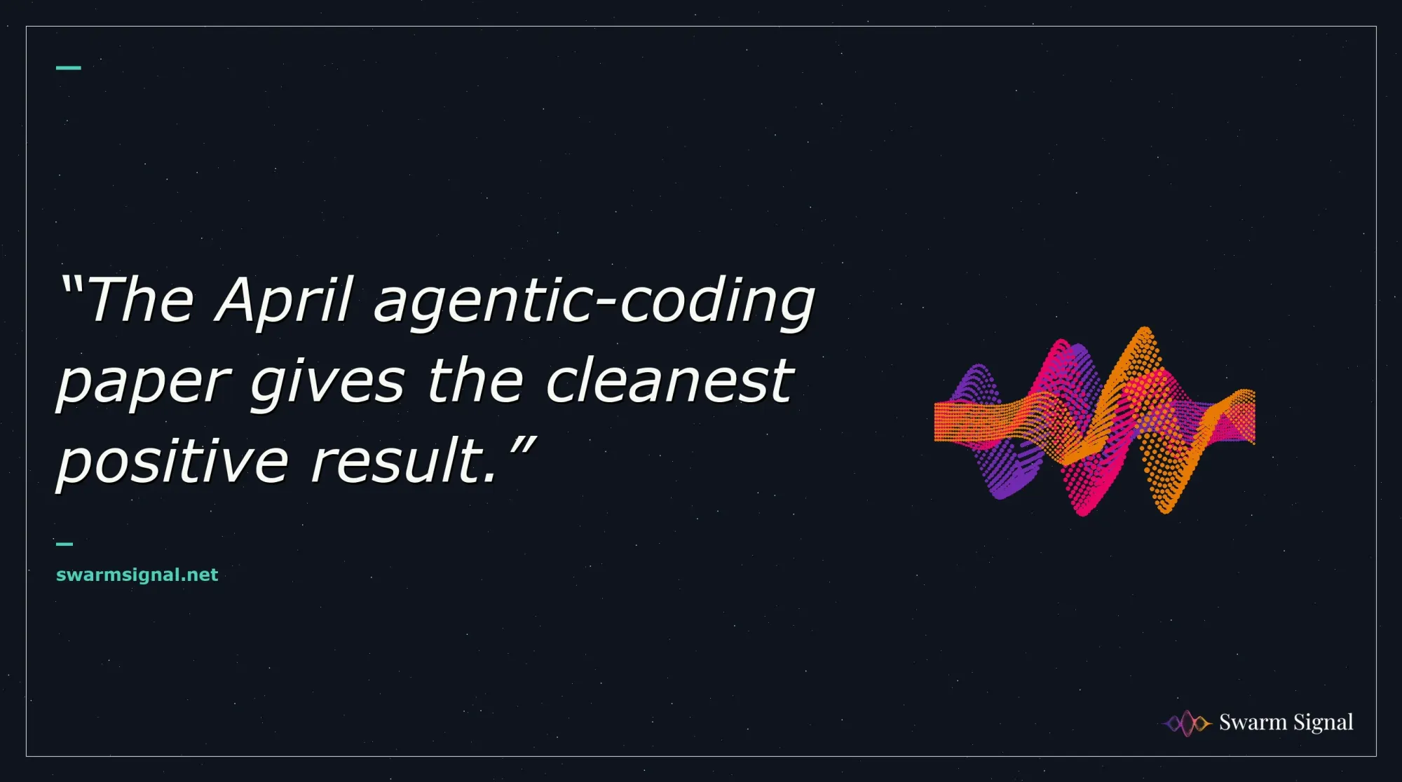The April agentic-coding paper gives the cleanest positive result.