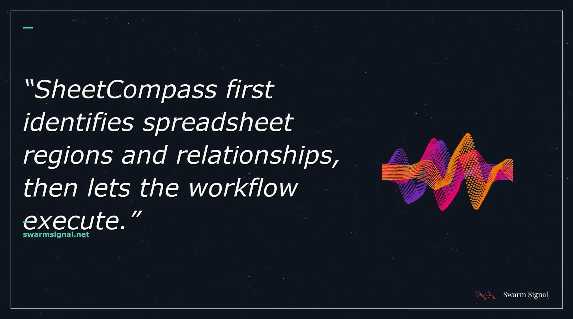 SheetCompass first identifies spreadsheet regions and relationships, then lets the workflow execute.