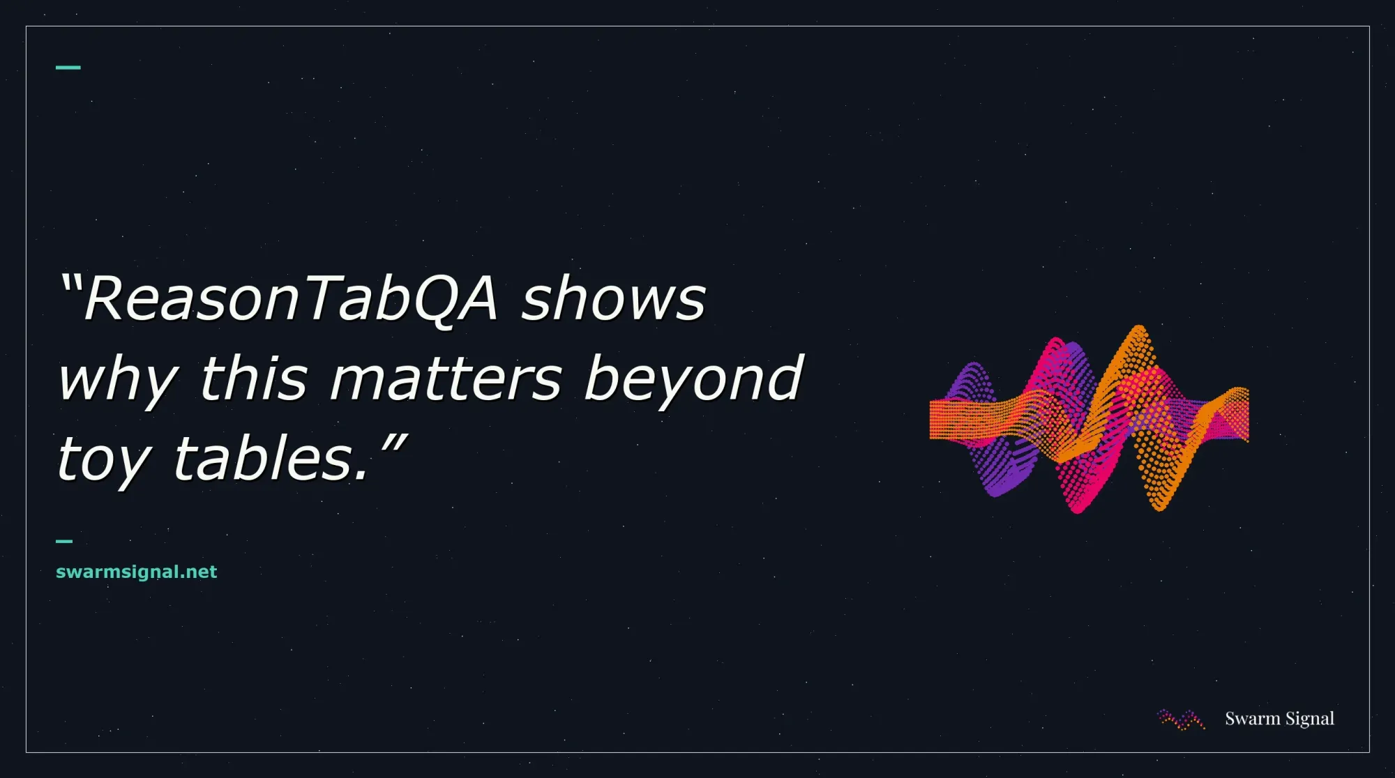 ReasonTabQA shows why this matters beyond toy tables.